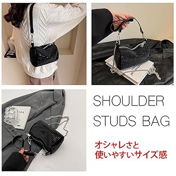 Amazon | ショルダーバッグ 2WAY スタッズ レディース